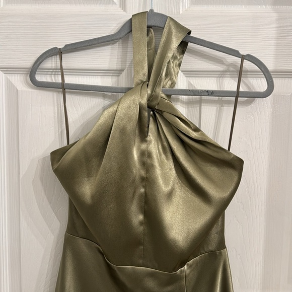 BIRDY GREY Monica shiny satin bridesmaid dress - moss green - Picture 3 of 4